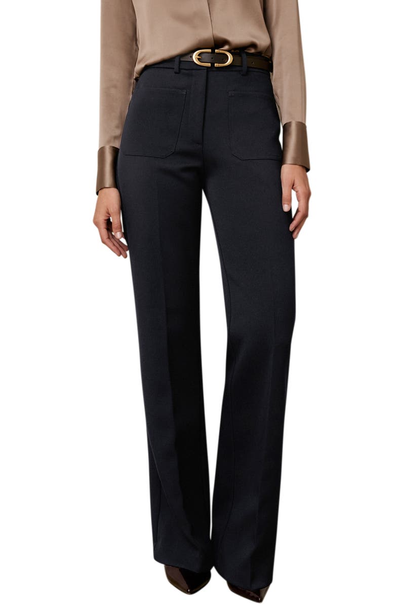 Reiss Priya Flared Pants, Main, color, Navy
