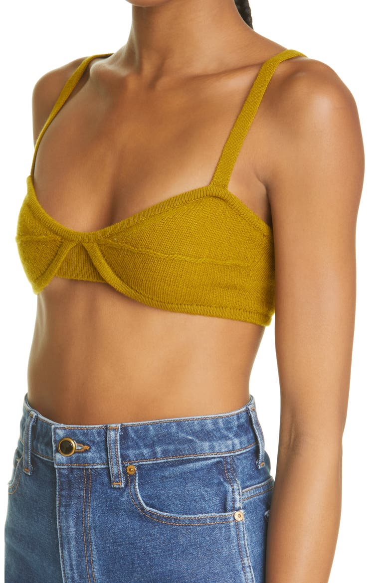 The Eda Cashmere Bralette, Alternate, color, ABSINTHE