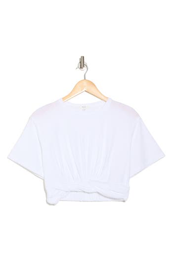 A.l.c . Mini Twist Cotton Crop Top In White