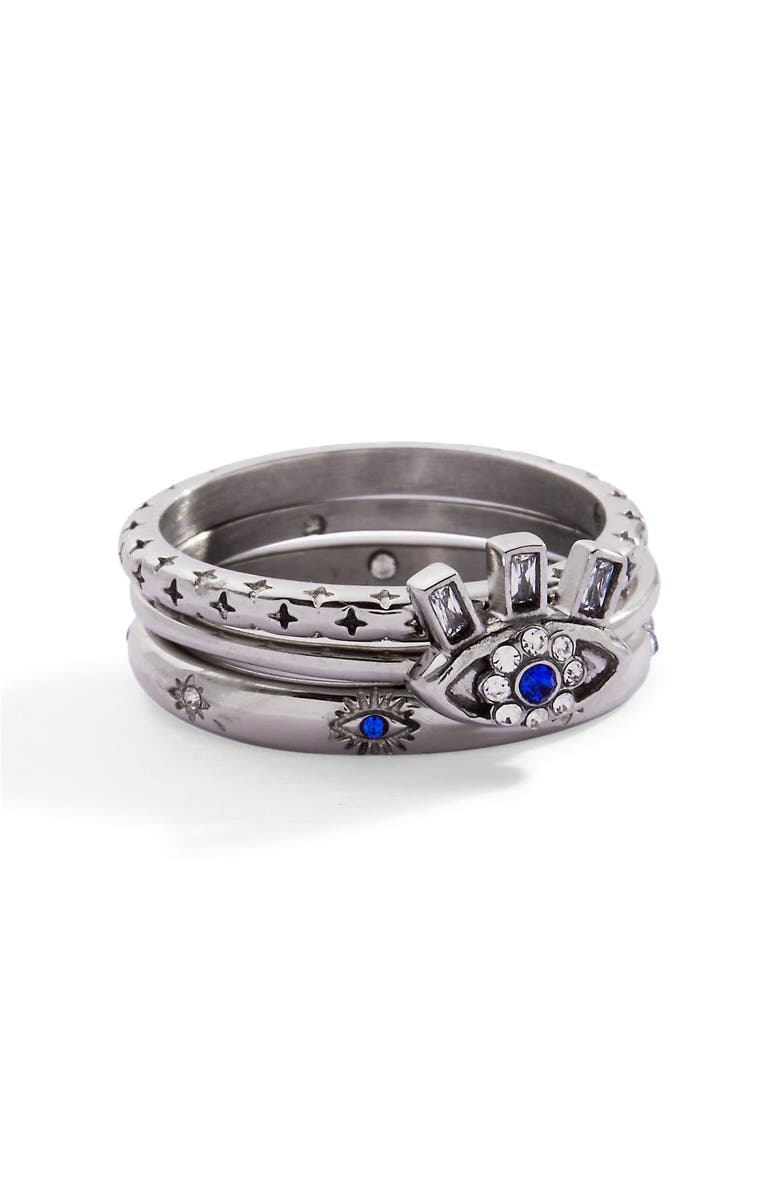 Alex and Ani Evil Eye Stacking Ring Set of 3, Main, color, 