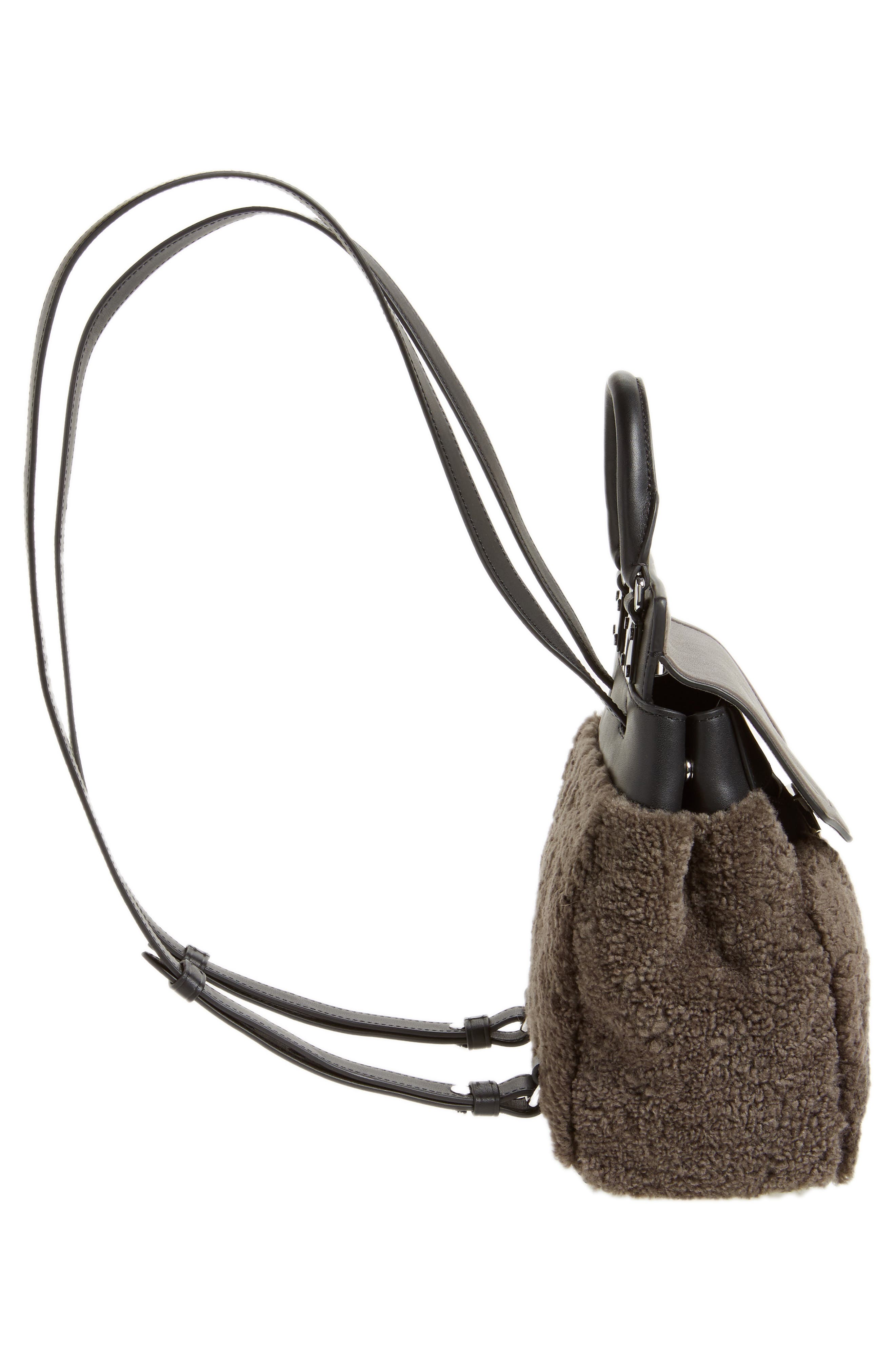 rag & bone Small Pilot Leather & Genuine Shearling Backpack, Alternate, color, 