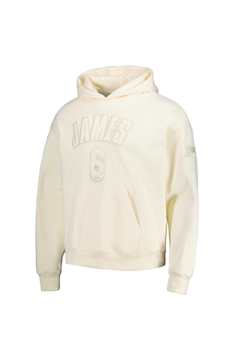 PRO STANDARD Men's Pro Standard LeBron James Cream Los Angeles Lakers Name & Number Pullover Hoodie, Alternate, color, 