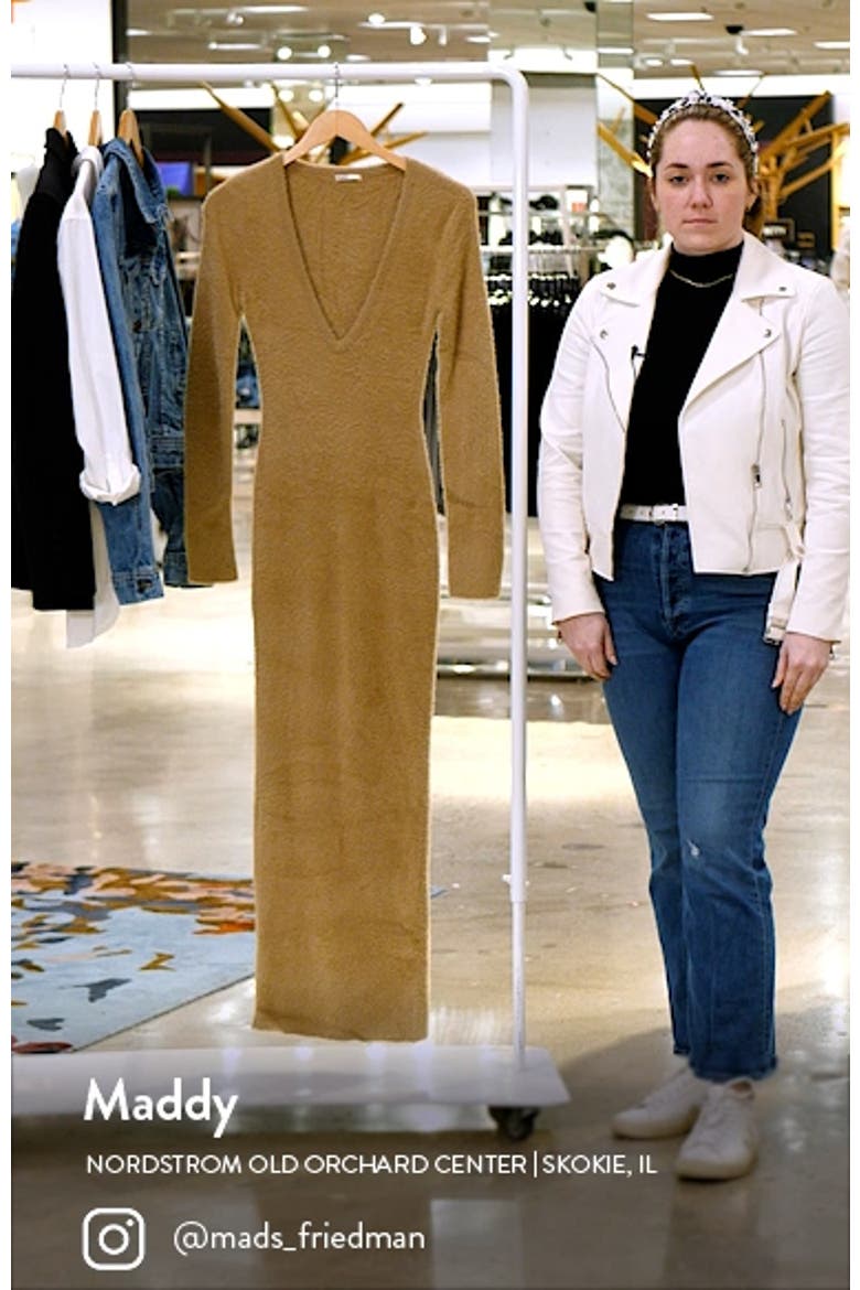 Lucille Long Sleeve V-Neck Maxi Sweater Dress video