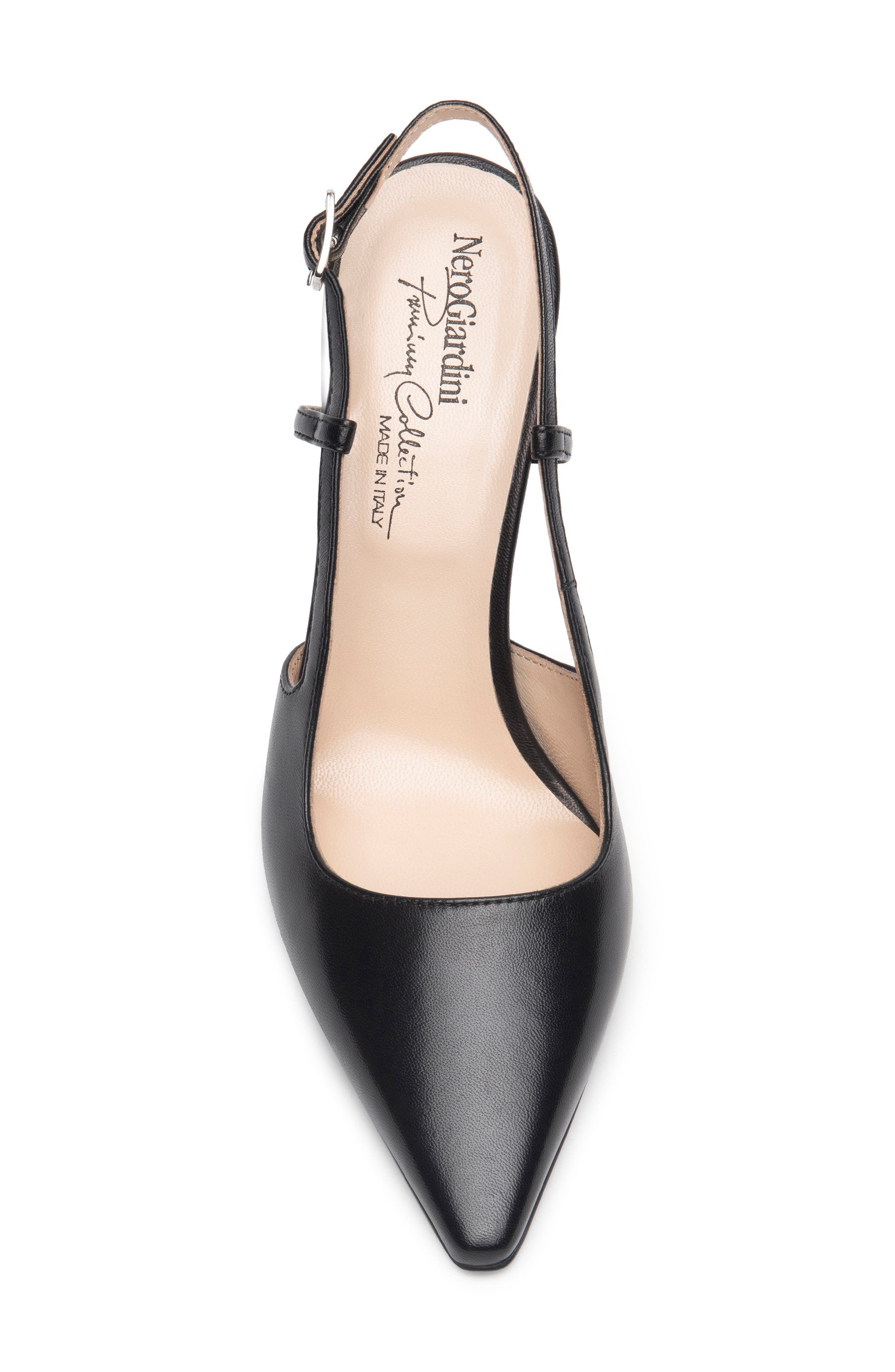 NeroGiardini Pointed Toe Slingback Pump, Alternate, color, Black