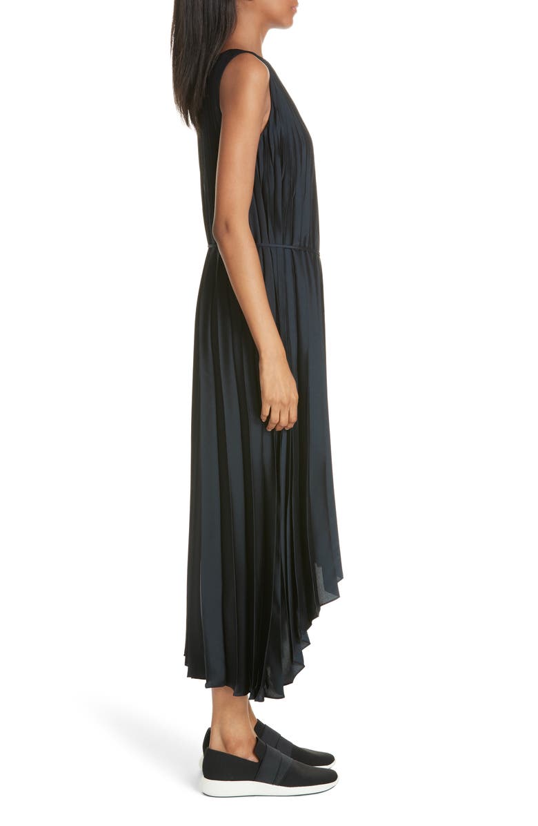 Vince Chevron Pleat Midi Dress, Alternate, color, 