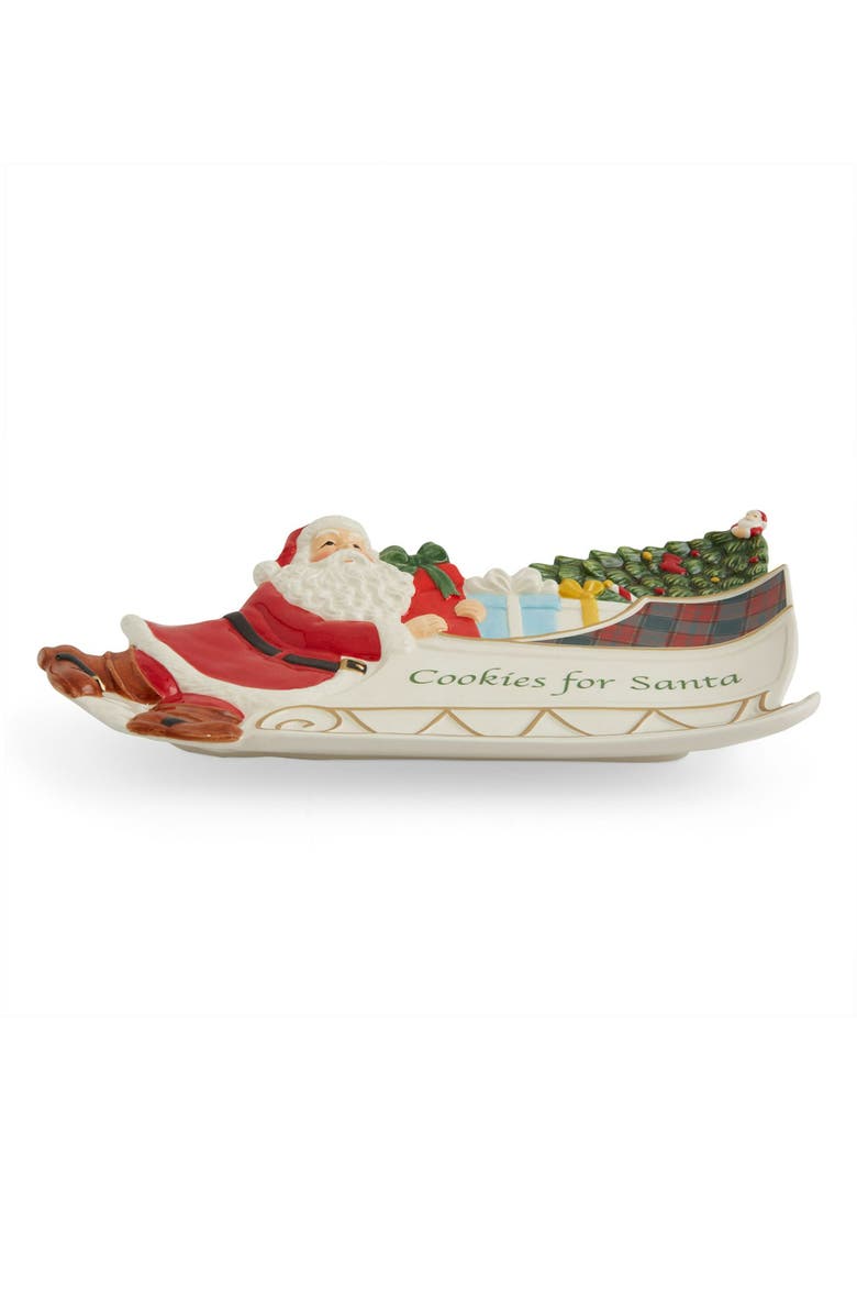 Spode Christmas Tree Tartan Santa Cookie Plate, Alternate, color,