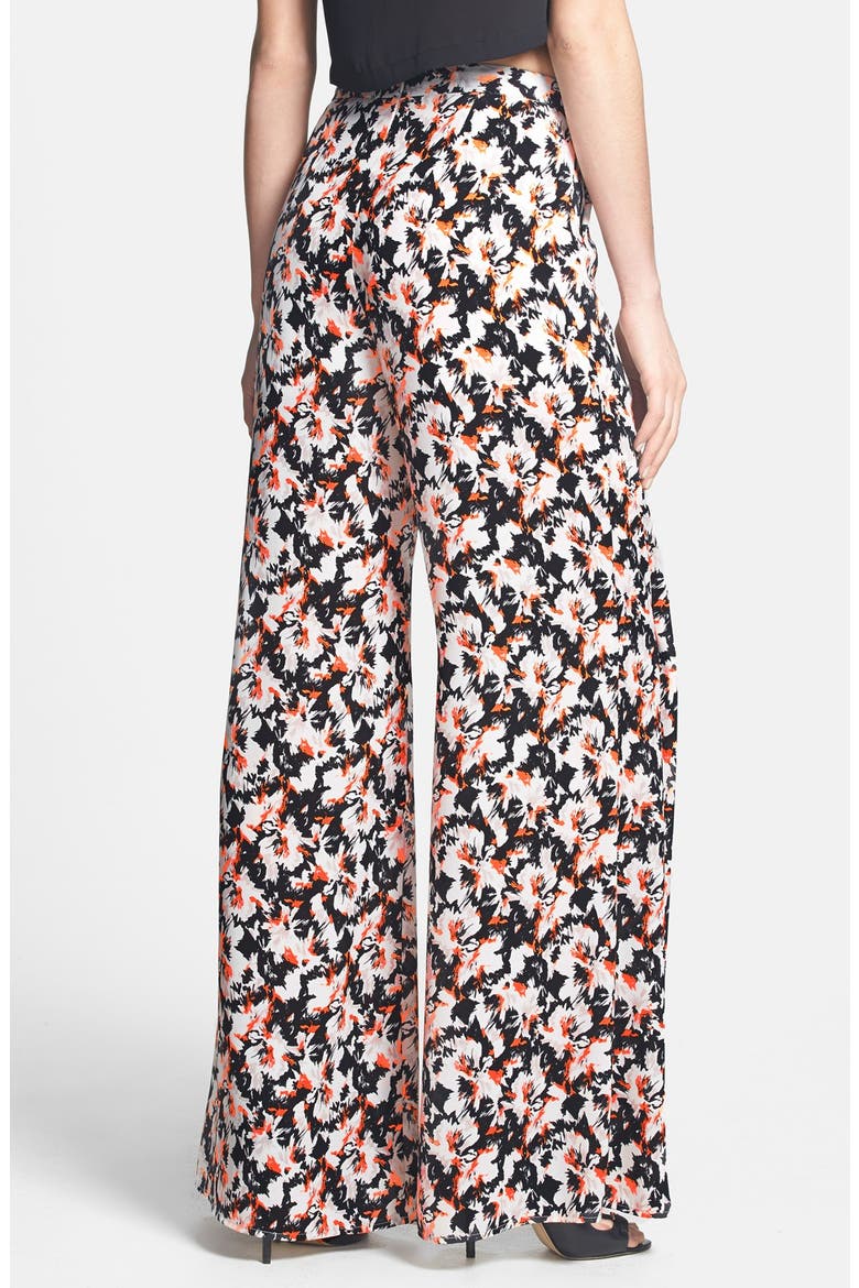 ASTR Wide Leg Pants, Alternate, color, BLACK CORAL MULTI
