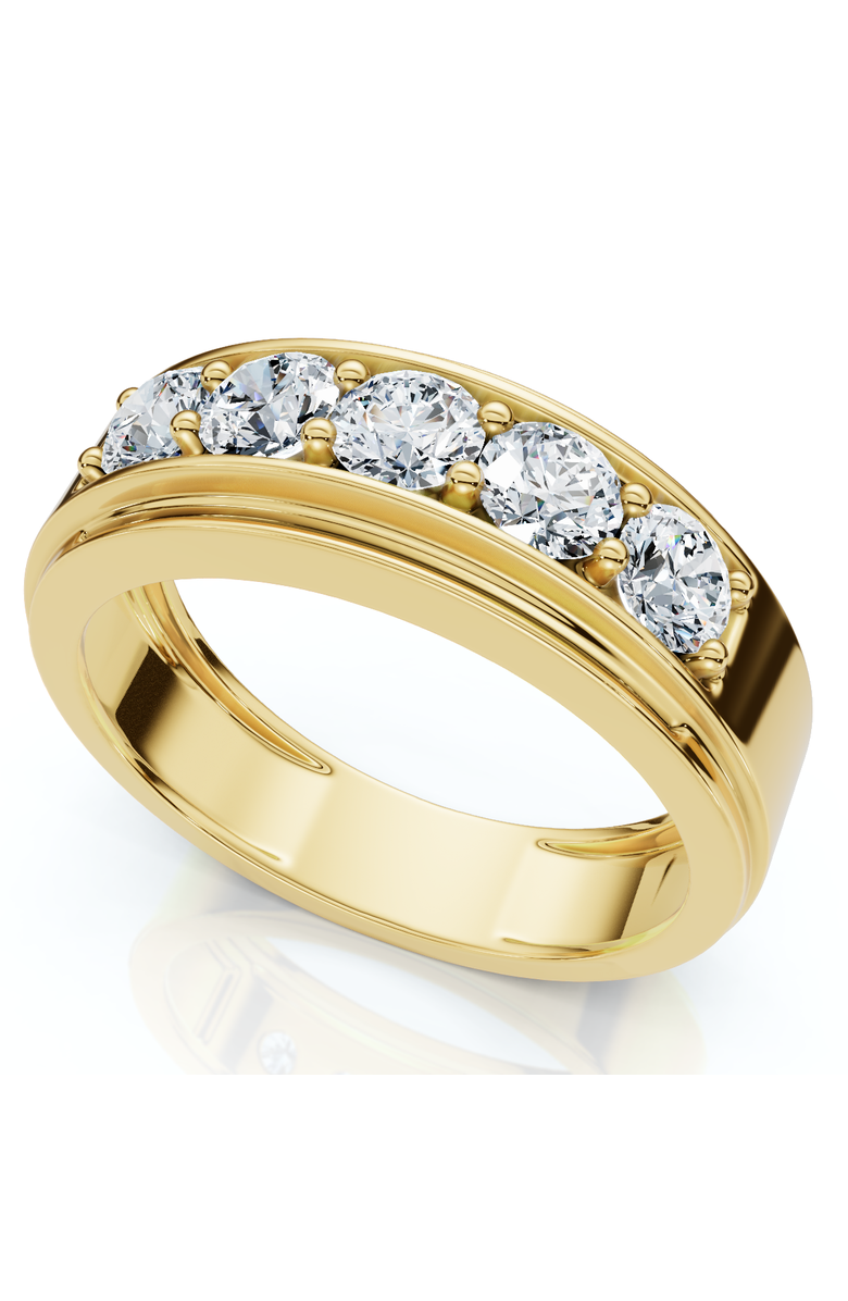 Bliss Diamond Men's 1Ct TW Five Stone Diamond Wedding Ring 14k Gold or Platinum Lab Grown, Main, color,