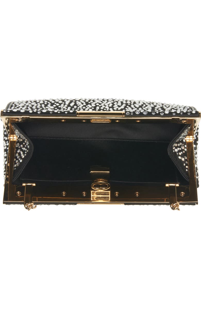 Dolce&Gabbana Marlene Crystal Embellished Satin Shoulder Bag, Alternate, color, Crystal/ Nero