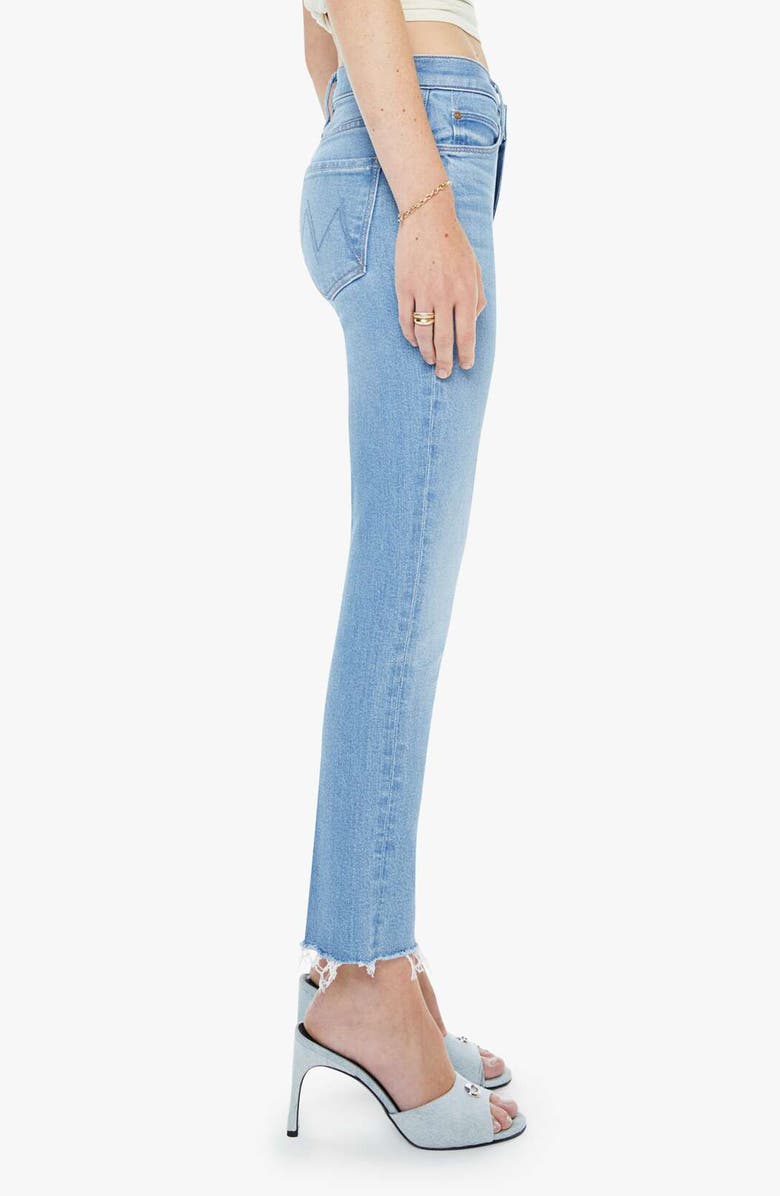 MOTHER The Dazzler Raw Hem Mid Rise Crop Slim Straight Leg Jeans, Alternate, color, Satisfy Your Cravings