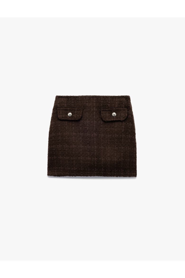 Plaid Tweed Skirt, Alternate, color, BROWN DESIGN