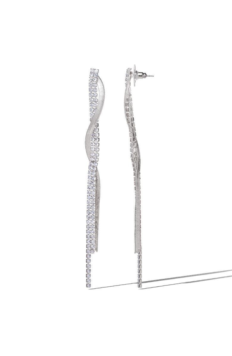 Jessica Simpson Silver Linear Drop Earrings, Alternate, color, 