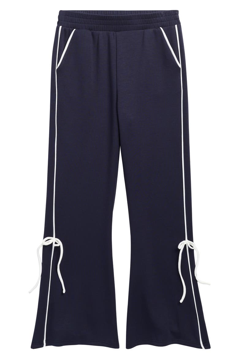 Kids' Bow Scuba Knit Track Pants, Main, color, NAVY