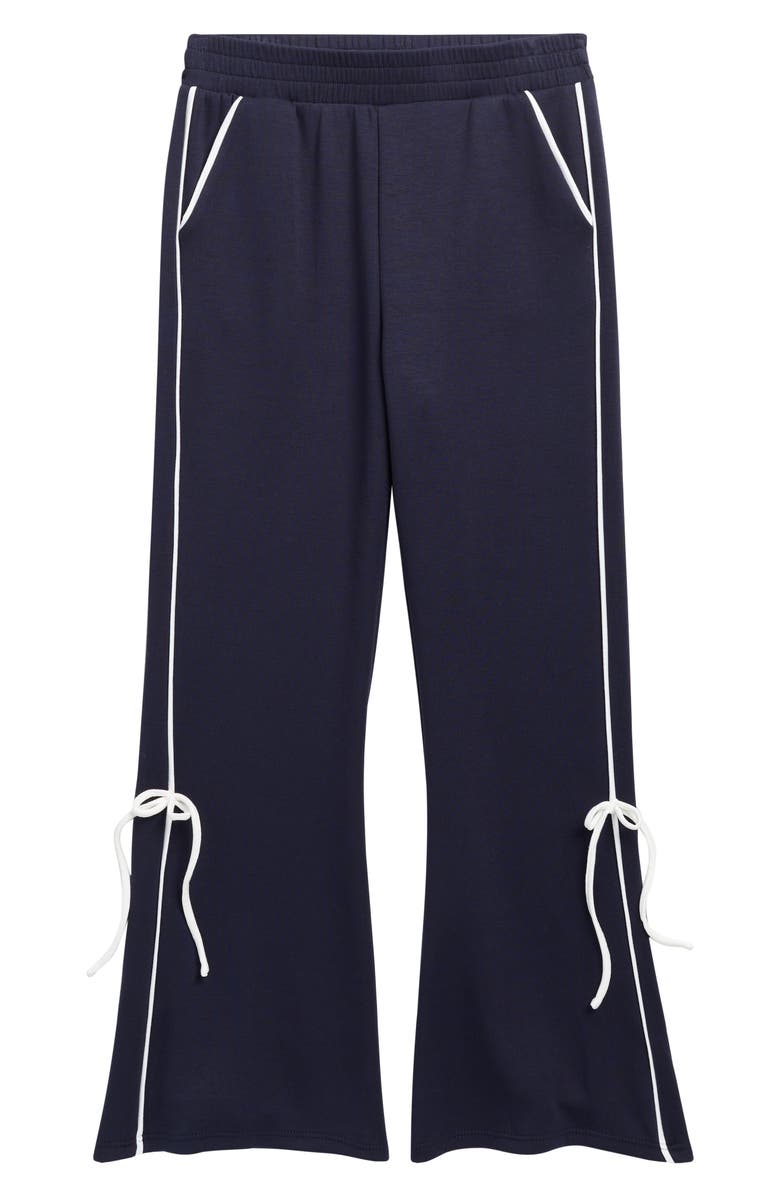 Walking on Sunshine Kids' Bow Scuba Knit Track Pants, Main, color, Navy