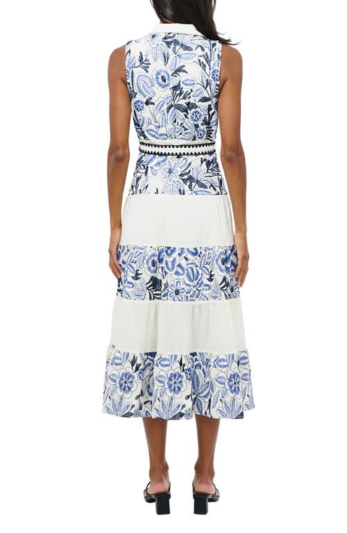 Adelyn Rae Ethena Embroidered Sleeveless Dress In Blue