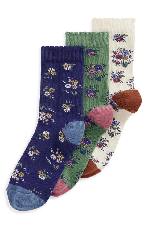 Kids' 7-Pack Floral Crew Socks