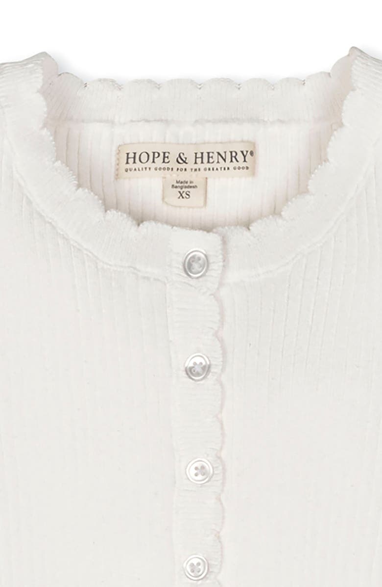 Hope & Henry Organic Pointelle Sleeve Henley Sweater, Alternate, color, Soft White