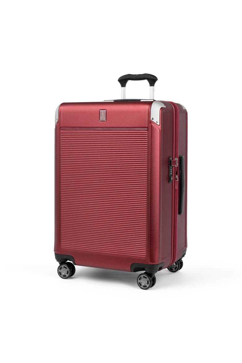 Platinum Elite Hardside Expandable 25" Medium Checked Spinner Luggage, Alternate, color, Daring Red