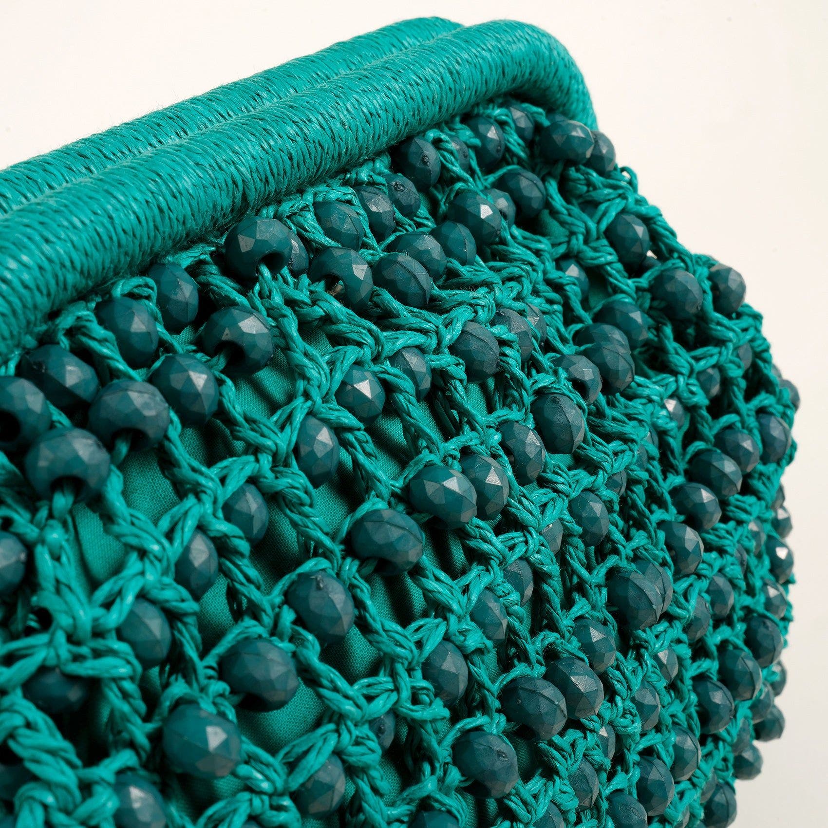 Zsa Zsa Zsu Delhi 100% Raffia Clutch Bag 10 x 6 In, Alternate, color, Green