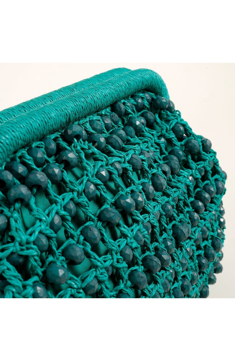 Zsa Zsa Zsu Delhi 100% Raffia Clutch Bag 10 x 6 In, Alternate, color, Green