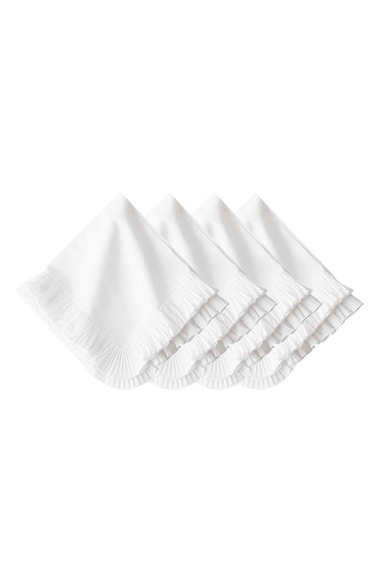 Juliska Mademoiselle Set of 4 Cotton & Linen Napkins, Main, color, White Truffle
