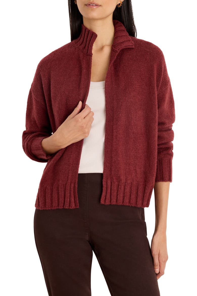Pop On Cardigan, Main, color, WINE