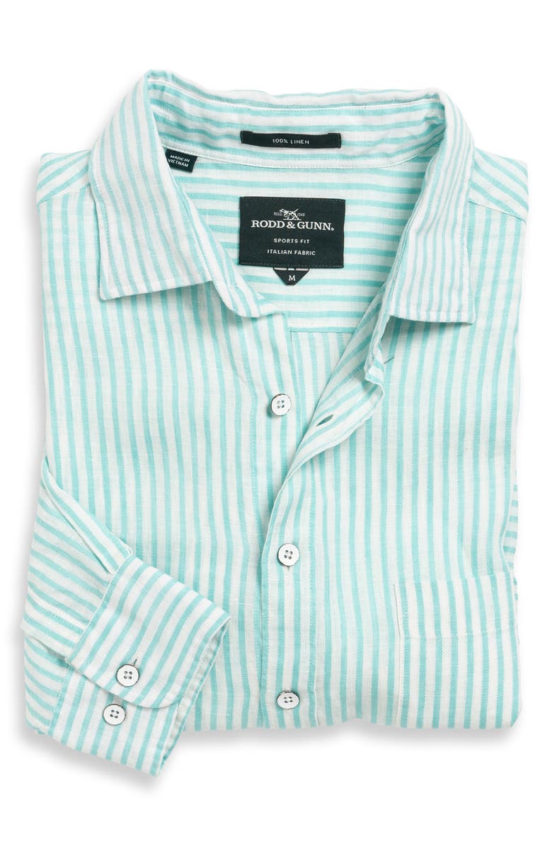 Rodd & Gunn Port Charles Stripe Linen Button-Up Shirt, Alternate, color,