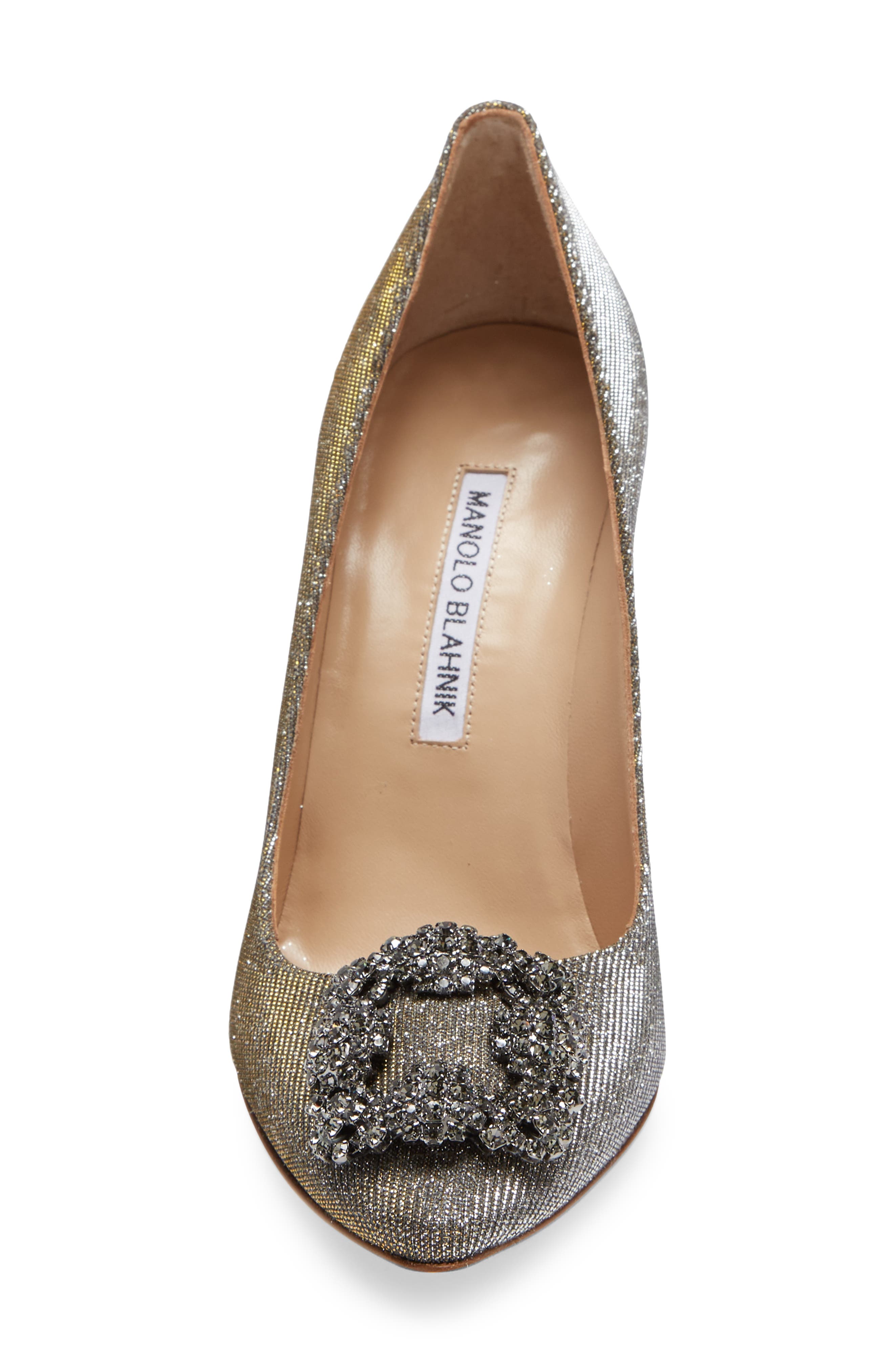 Hangisi Jeweled Pointed Toe Pump, Alternate, color, DARK GOLD GLITTER