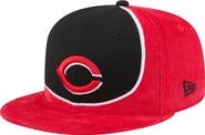 New Era Men's New Era Red/Black Cincinnati Reds Retro Split Corduroy Snapback Hat
