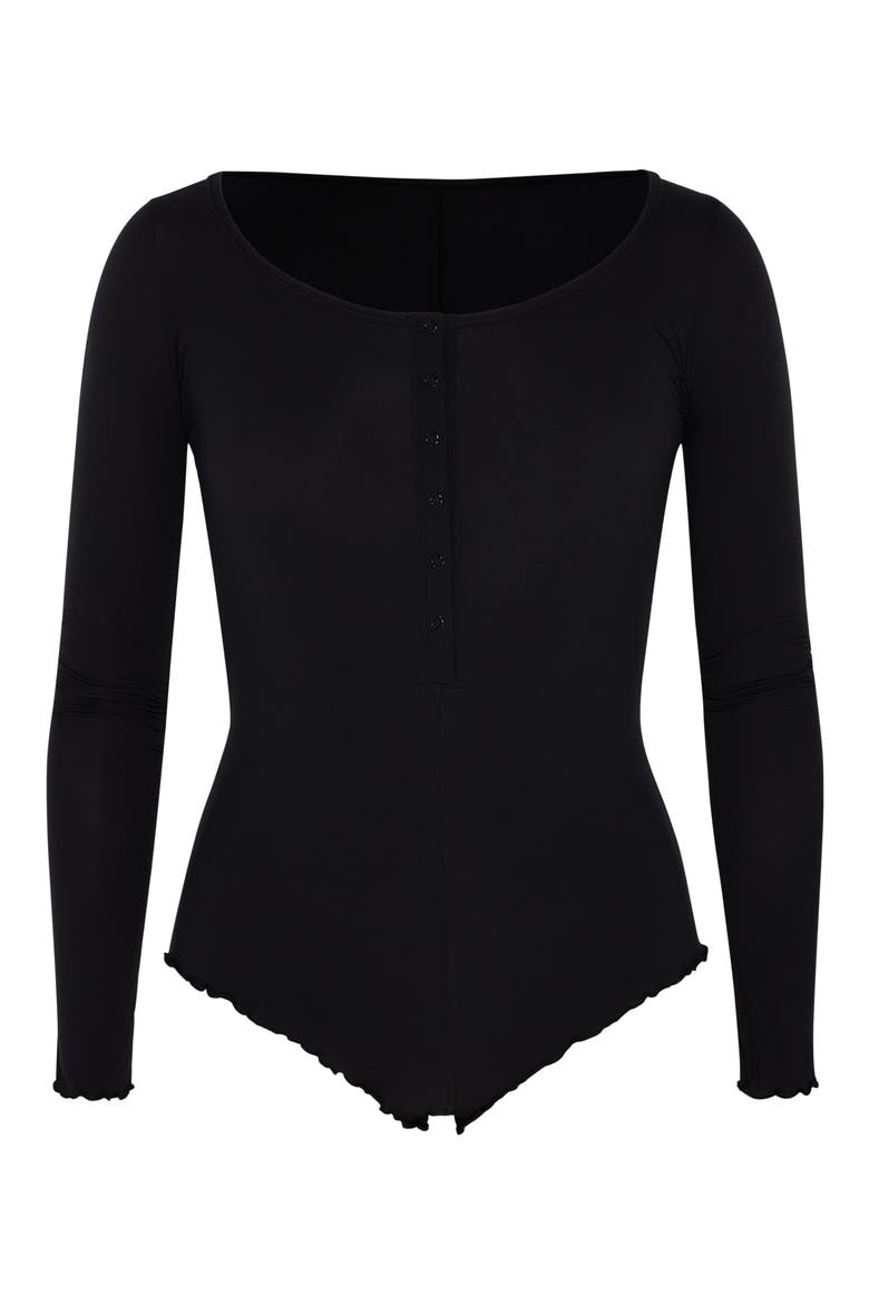 Snug Hug Ruffle Sleep Romper, Alternate, color, BLACK CAVIAR