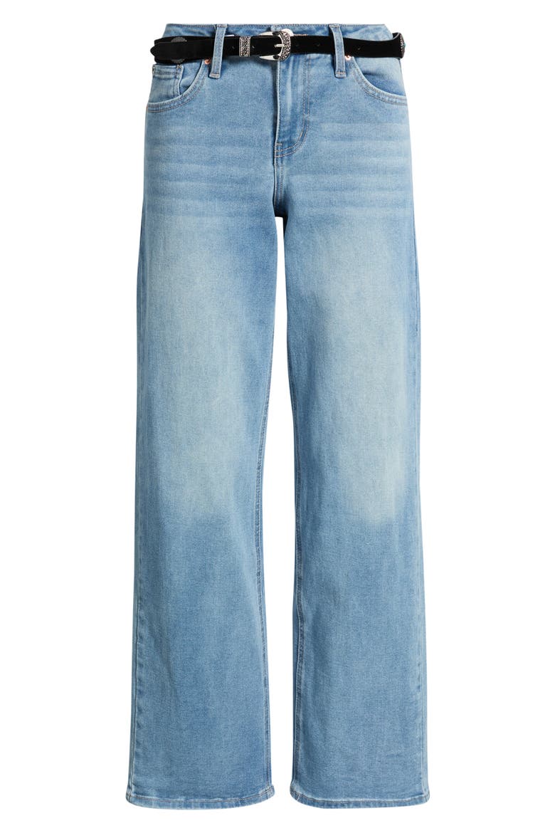 Britney Belted Wide Leg Jeans, Alternate, color, 08C - LIGHT MEDIUM