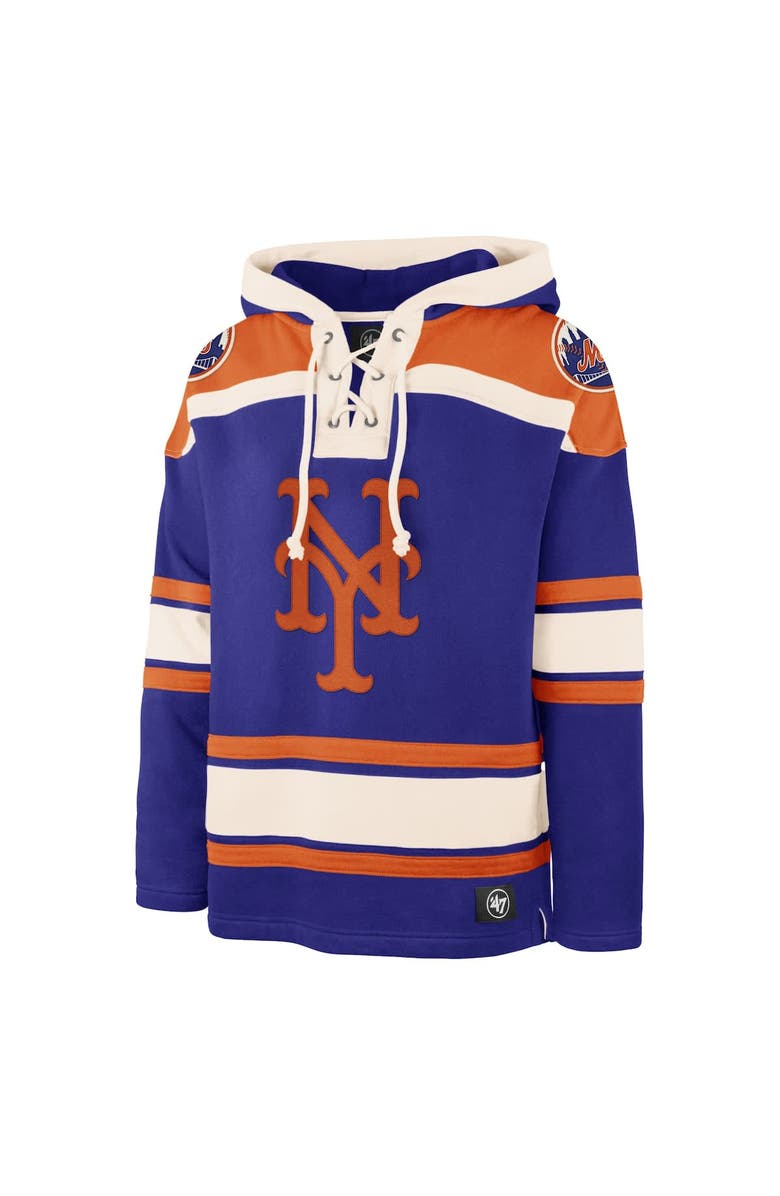 '47 Men's '47 Royal New York Mets Superior Lacer Pullover Hoodie, Alternate, color, Royal