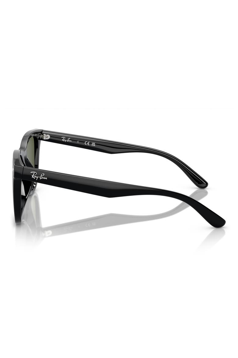 65mm Polarized Oversize Square Sunglasses, Alternate, color, BLACK