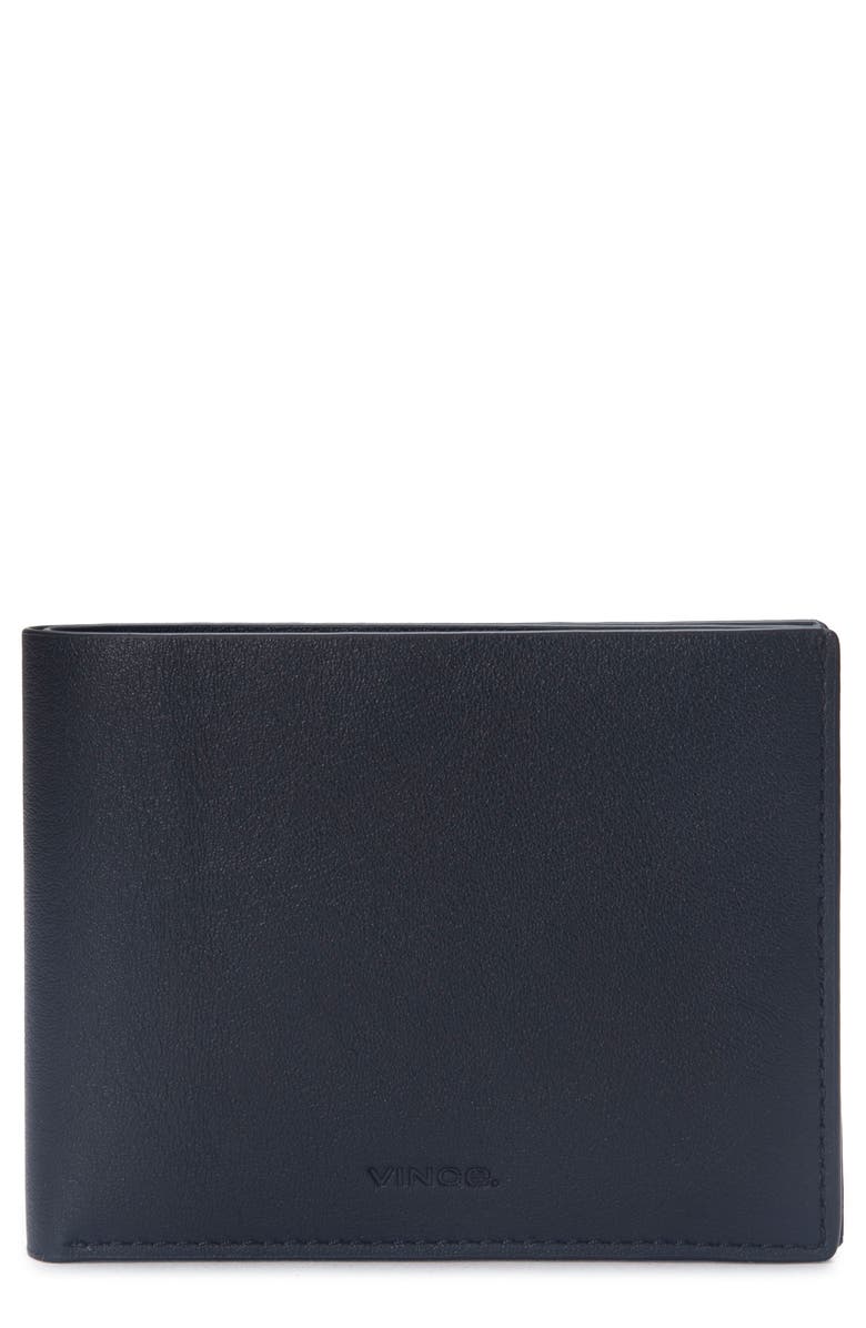 Vince Nappa Leather Bifold Wallet, Main, color, Black