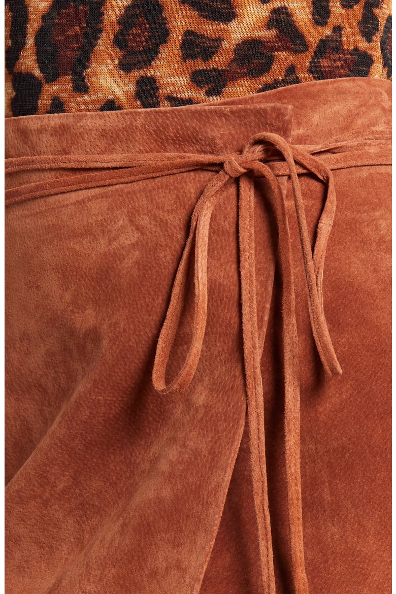 Suede Wrap Miniskirt, Alternate, color, MUD PIE