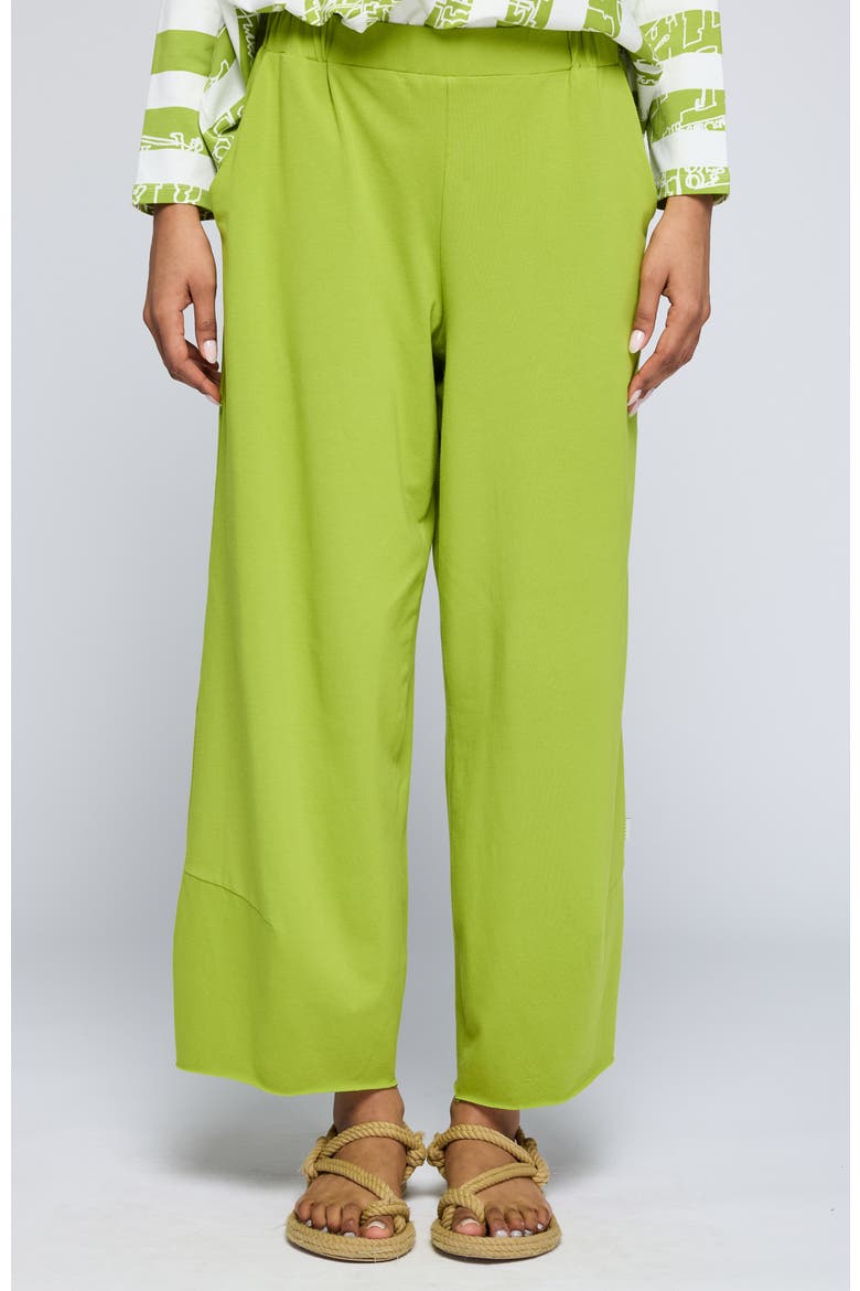 Ilaria Curved Jersey Pants, Main, color, Lime