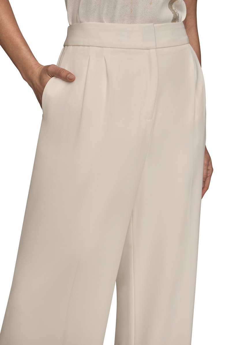 Donna Karan New York Pleated Wide Leg Pants, Alternate, color, Cream