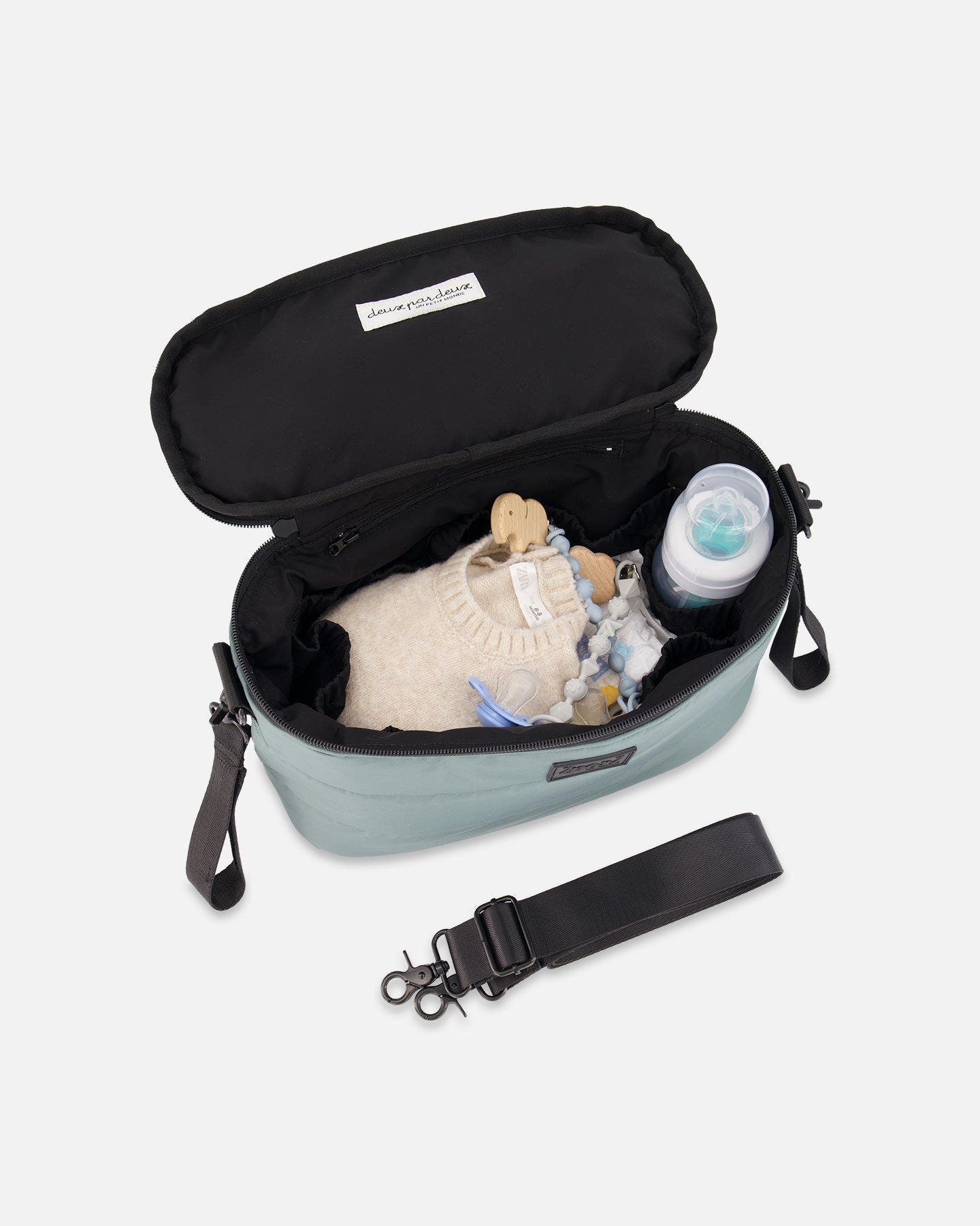 Deux par Deux Mini Diaper Bag, Alternate, color, Forest Green