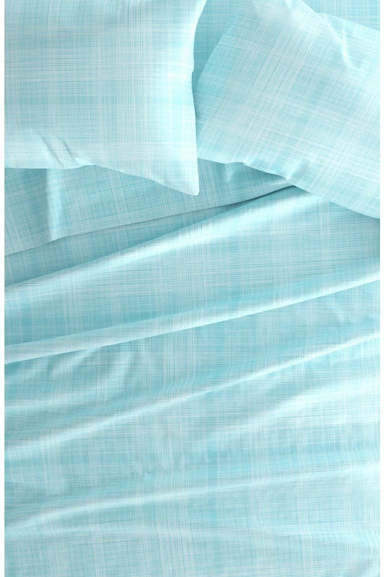 HOME SPUN Premium Ultra Soft Thatch 4-Piece Bed Sheet Set, Alternate, color, AQUA