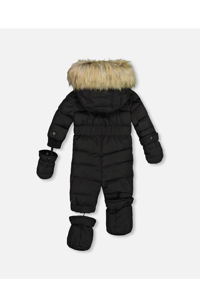 Deux par Deux Baby Unisex One Piece Baby Snowsuit Black, Alternate, color,