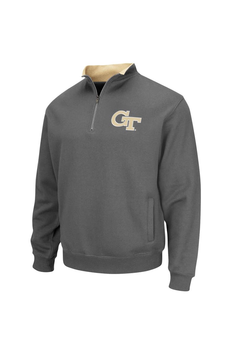 COLOSSEUM Men's Colosseum Charcoal Georgia Tech Yellow Jackets Tortugas Logo Quarter-Zip Pullover Jacket, Alternate, color, Charcoal