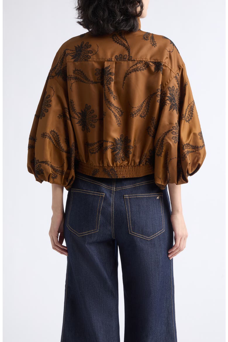 Iggy Embroidered Crop Jacket, Alternate, color, TOFFEE/ BLACK