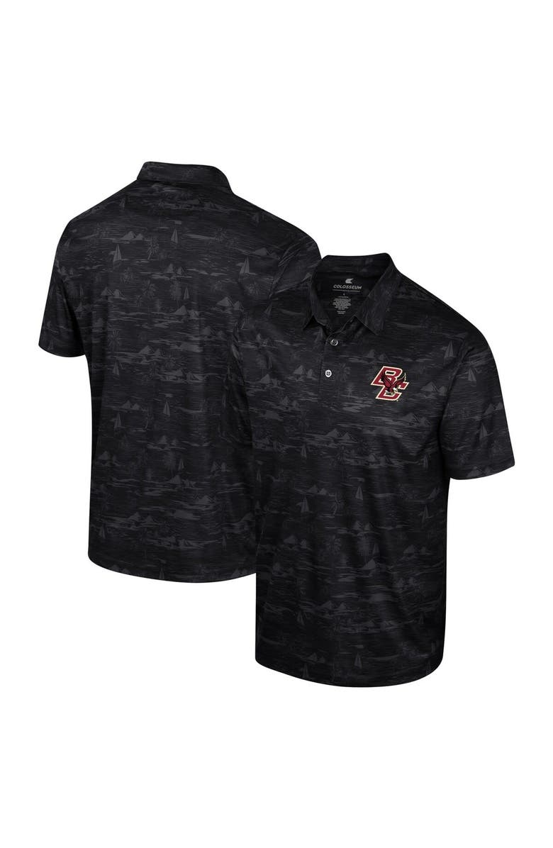COLOSSEUM Men's Colosseum Black Boston College Eagles Daly Print Polo, Main, color, Black