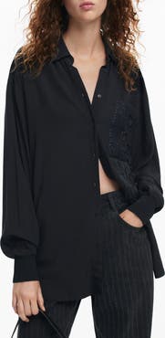 Desigual Cam Sapporo Sequin Fringe Pocket Shirt