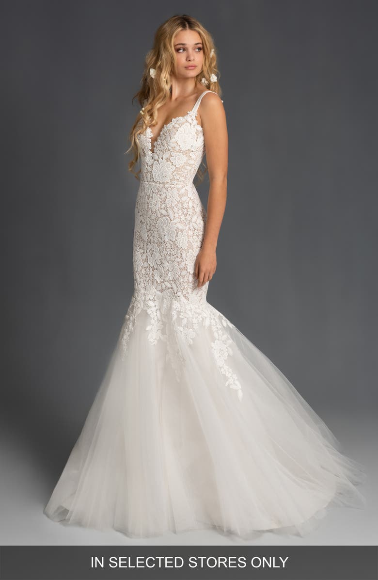 Blush by Hayley Paige Pierre Lace & Tulle Mermaid Wedding Dress, Main, color,