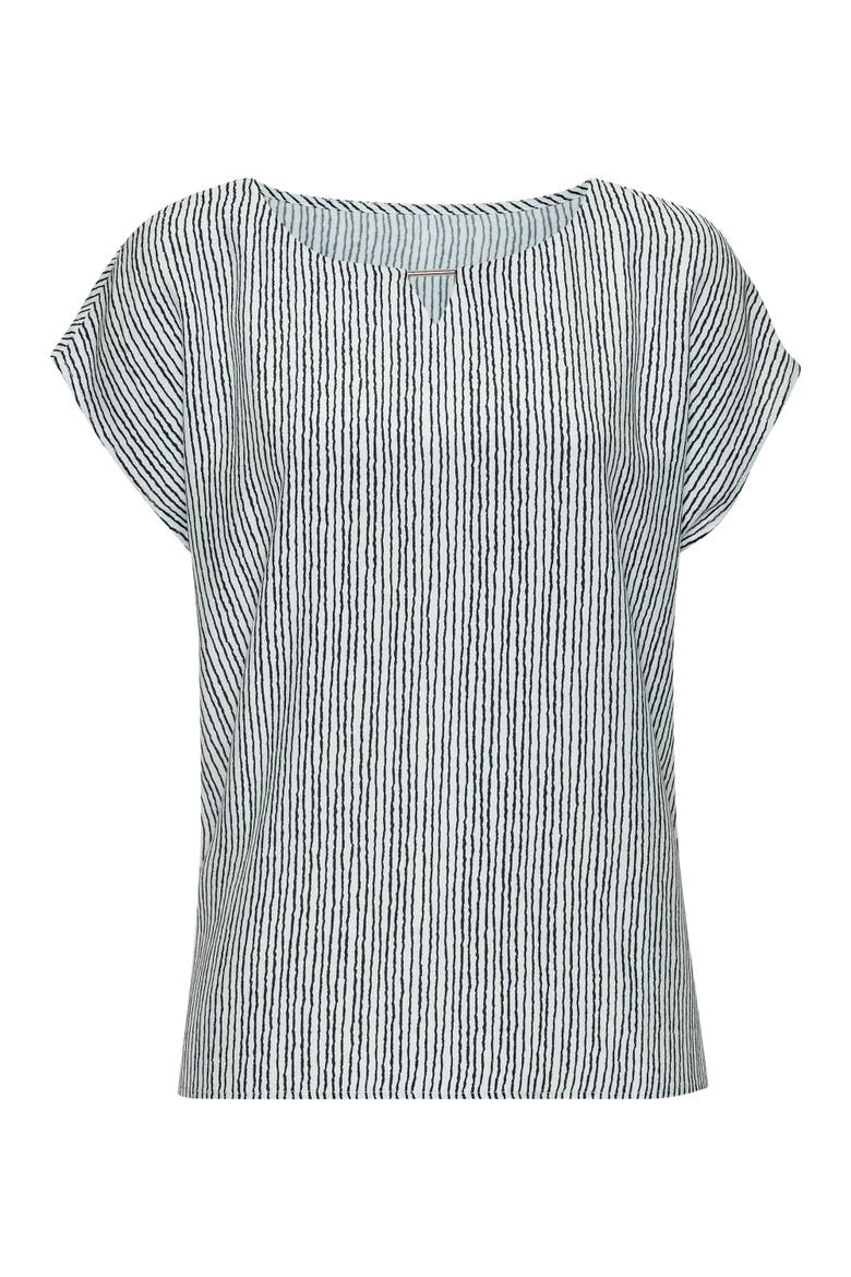 Keyhole Striped Blouse, Alternate, color, White & Black