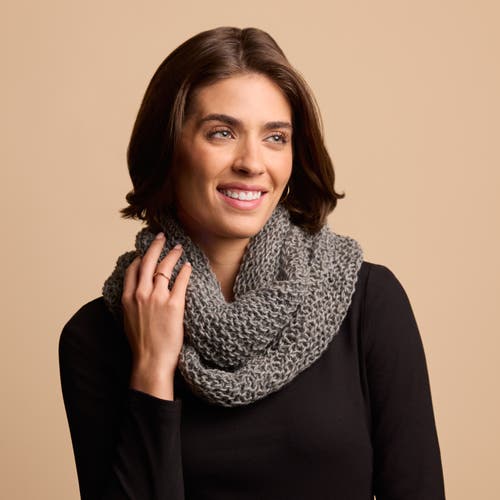 Feelgoodz Artisan Woven Karuna Infinity 100% Wool Scarf In Gray