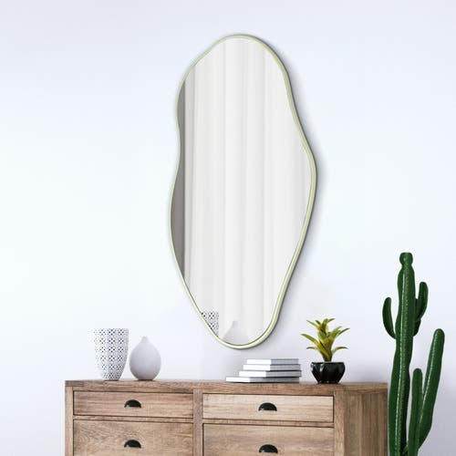 Jonathan Y Everly Irregular Framed Decorative Wall Mirror In Steel