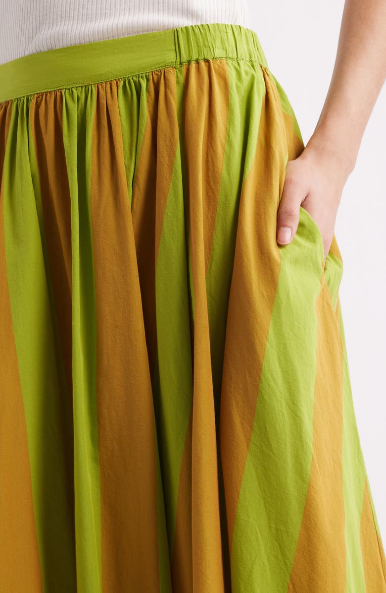 Free People Lowen Stripe Cotton Midi Skirt, Alternate, color, Retro Combo