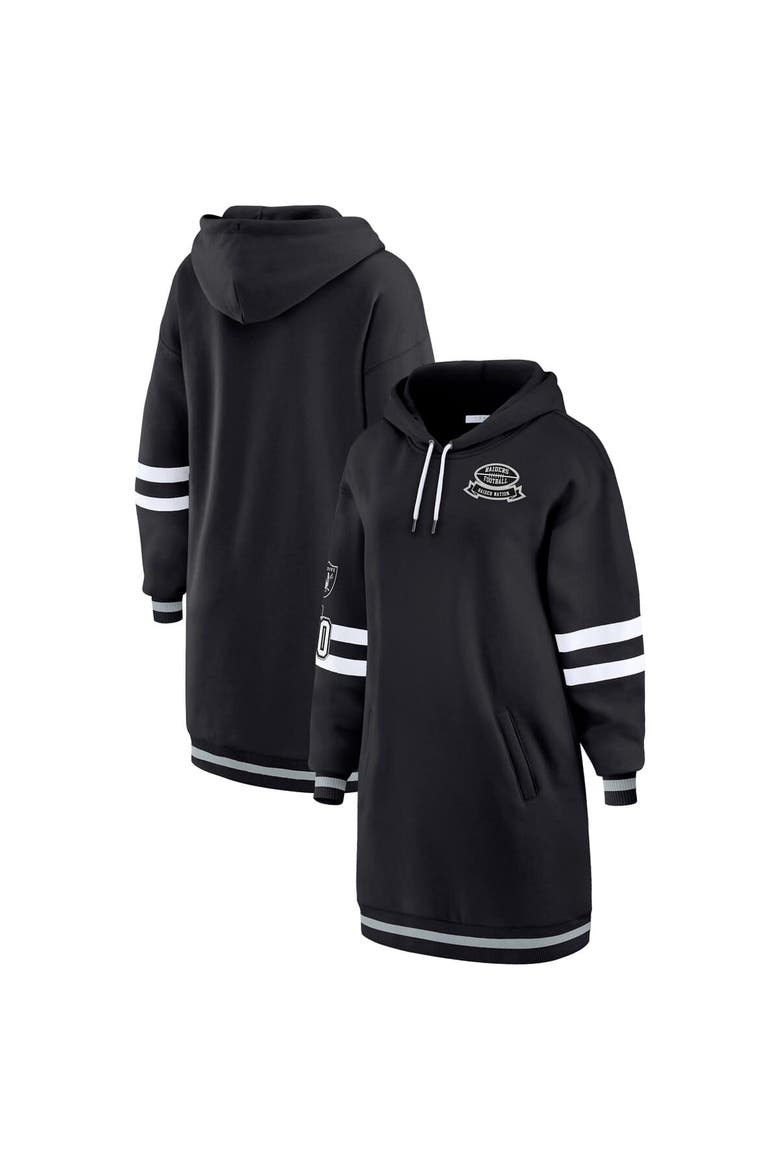 Women's WEAR by Erin Andrews Black Las Vegas Raiders Hoodie Dress, Main, color, Black